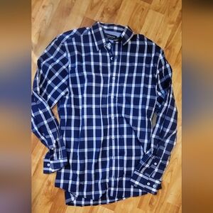 Nick Graham Navy and White Plaid Shirt